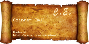 Czinner Emil névjegykártya